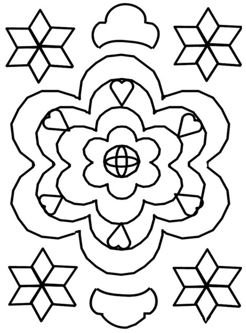 Rangoli Coloring Printable Page 6 For Kids