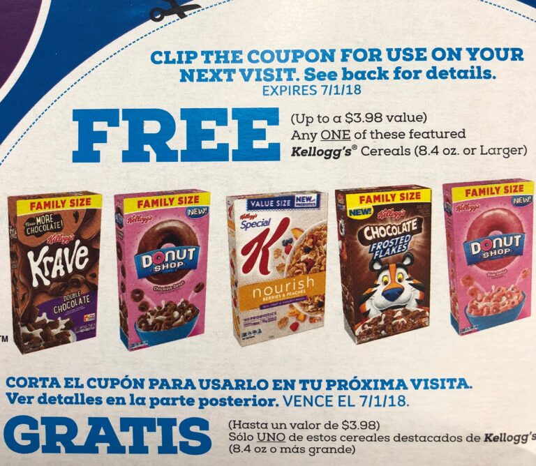 RARE Buy One Get One FREE Kelloggs Coupon U003d TEN Boxes Of Cereal Worksheets Library