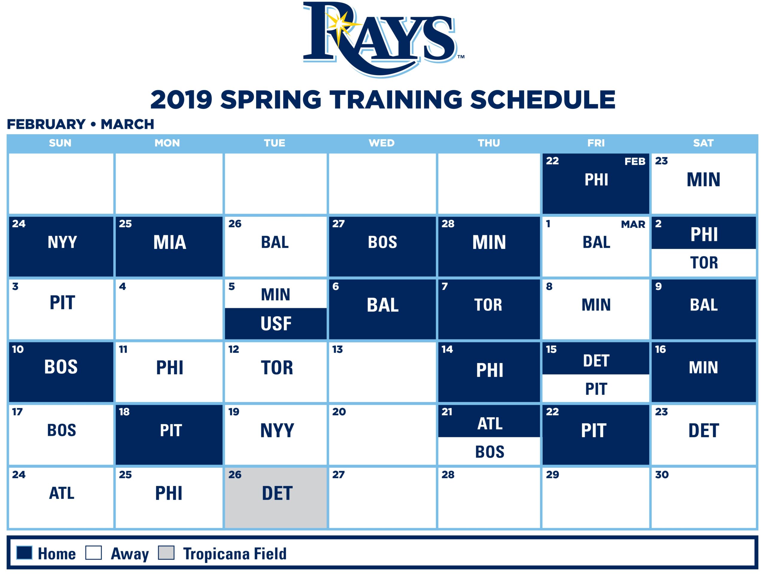 Rays Spring Training Schedule Includes USF Date At New North Port Facility With Braves