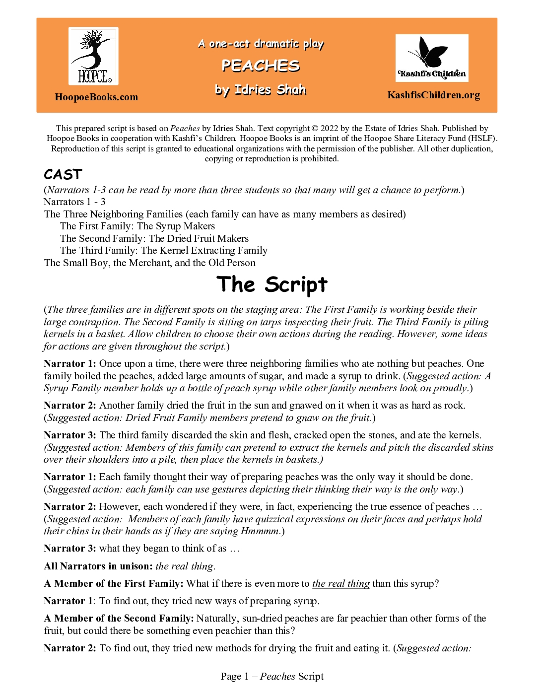 readers theater script printables