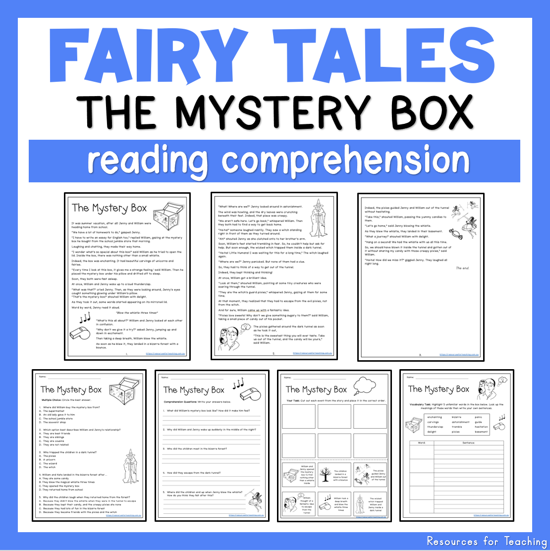 Reading Comprehension Worksheets Fairy Tale 2 Resources For 