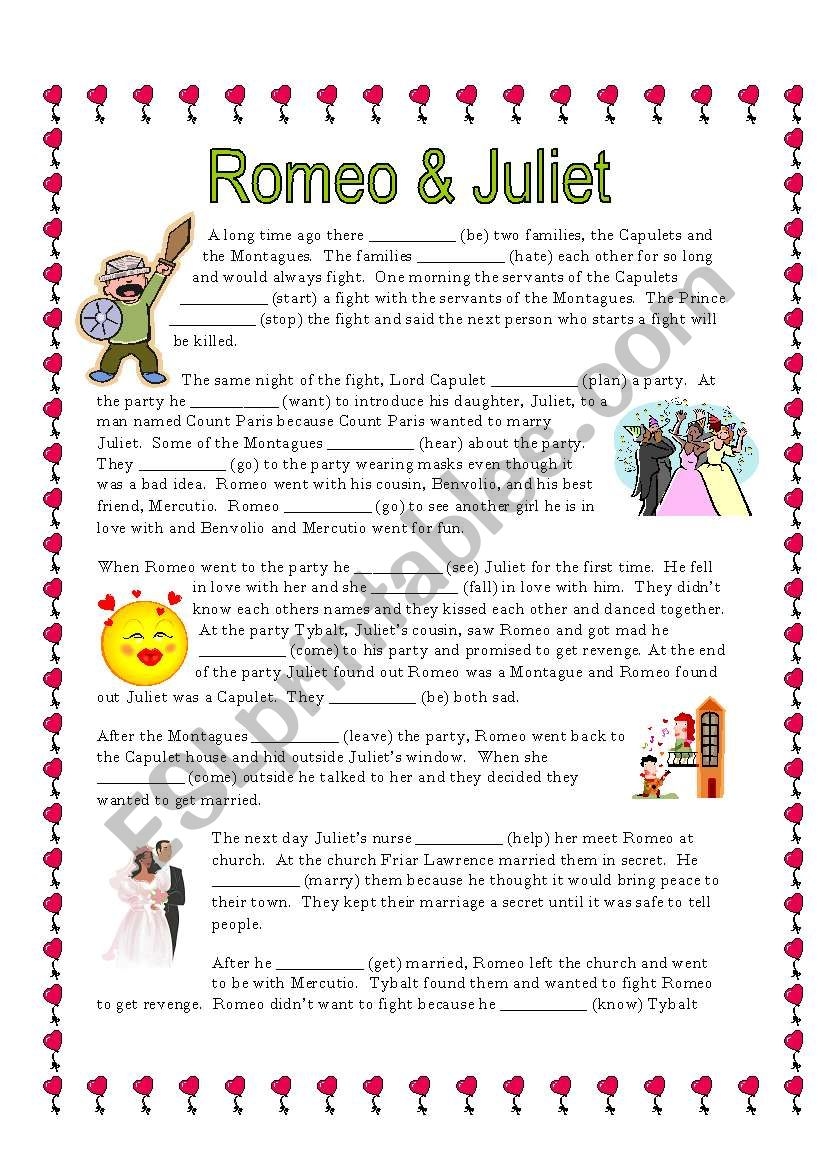 Reading Shakespeare Romeo And Juliet ESL Worksheet By Suzanne95212 Worksheets Library