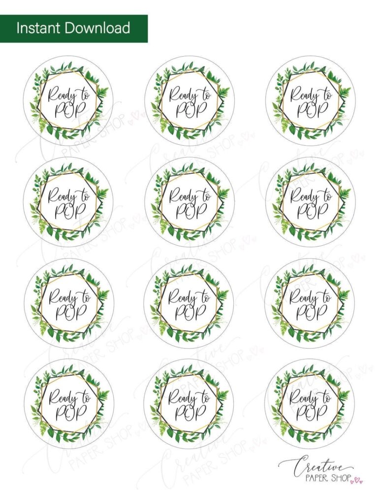 Ready To POP Instant Download Ready To Pop Tags Baby Shower Baby Shower Tags She s Going To Pop Digital File Ready To POP Baby Shower