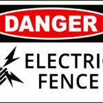 Red And Black Electric Fence Danger Warning Sign Template Square 