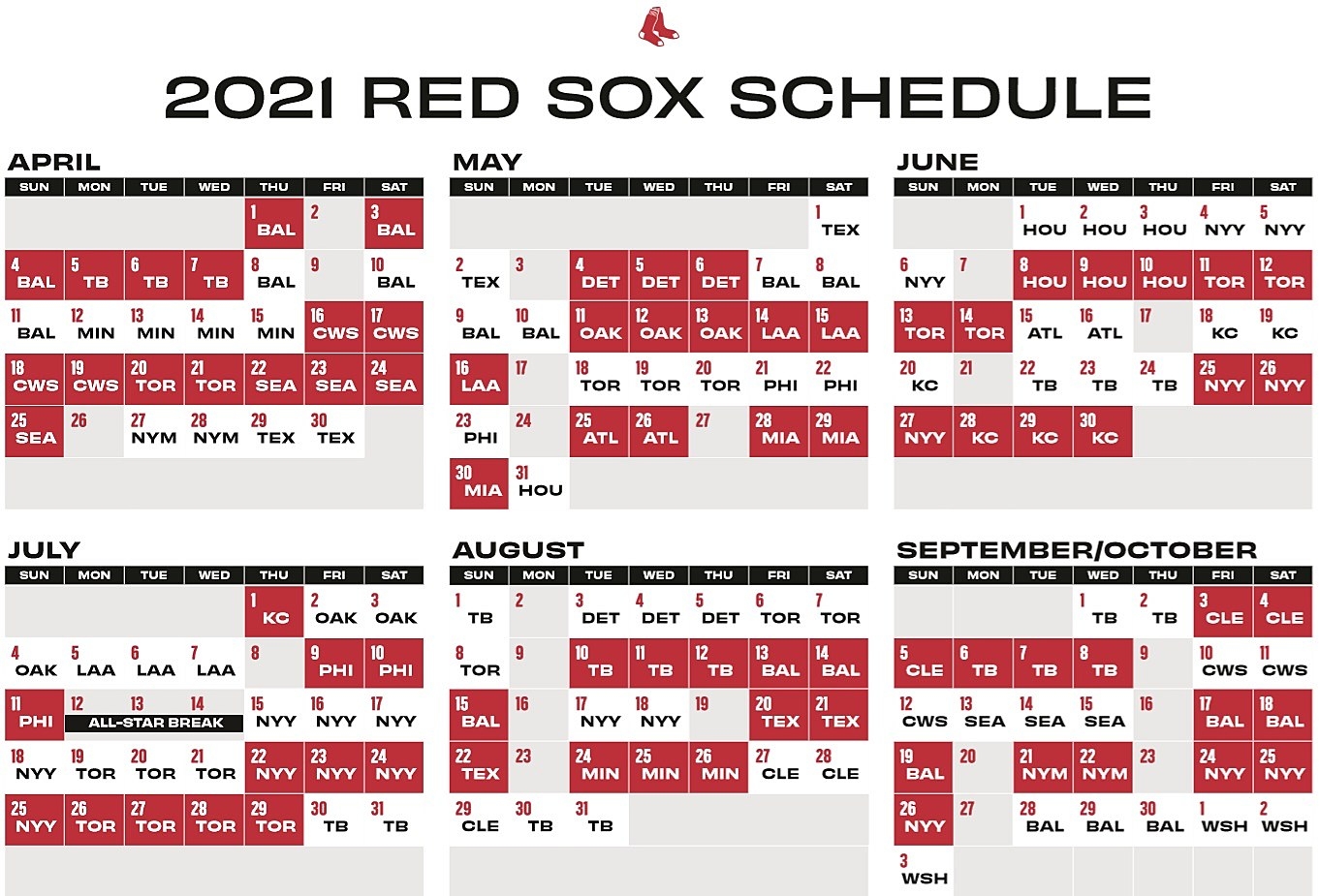 Red Hot Sale Sox Schedule