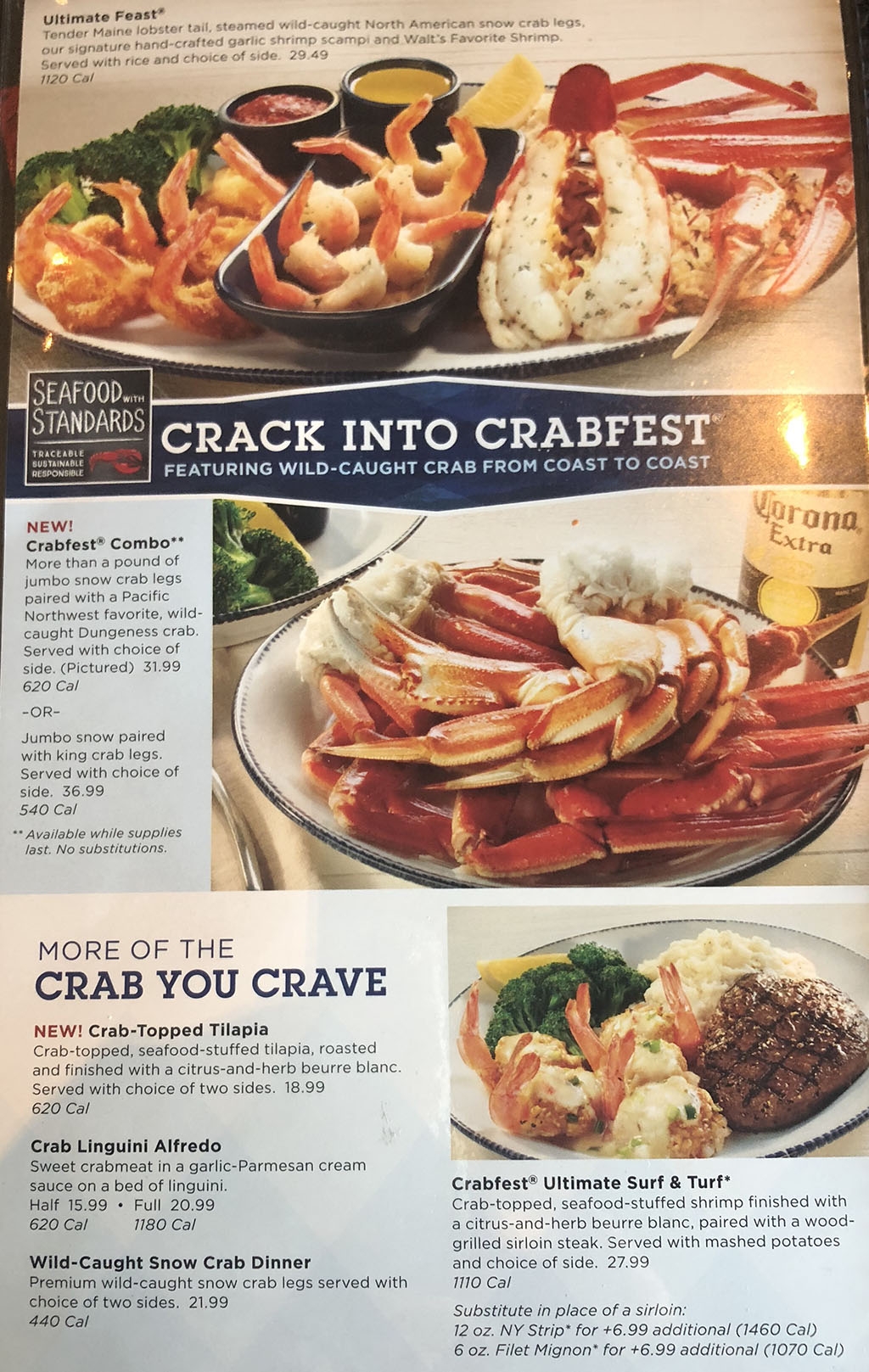 red lobster menu printable