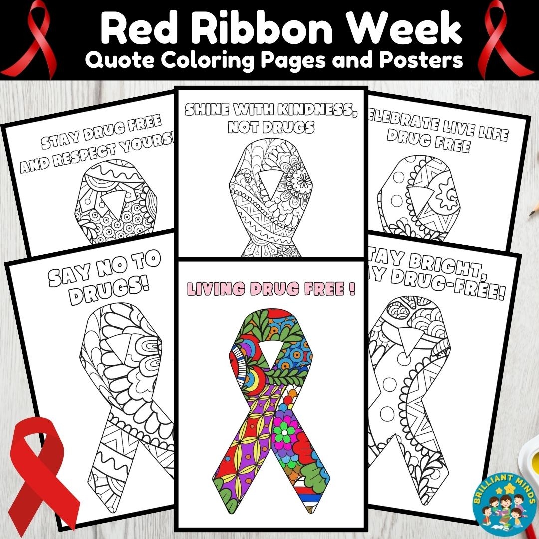 Red Ribbon Week Coloring Pages Red Ribbon Week Activities Red 