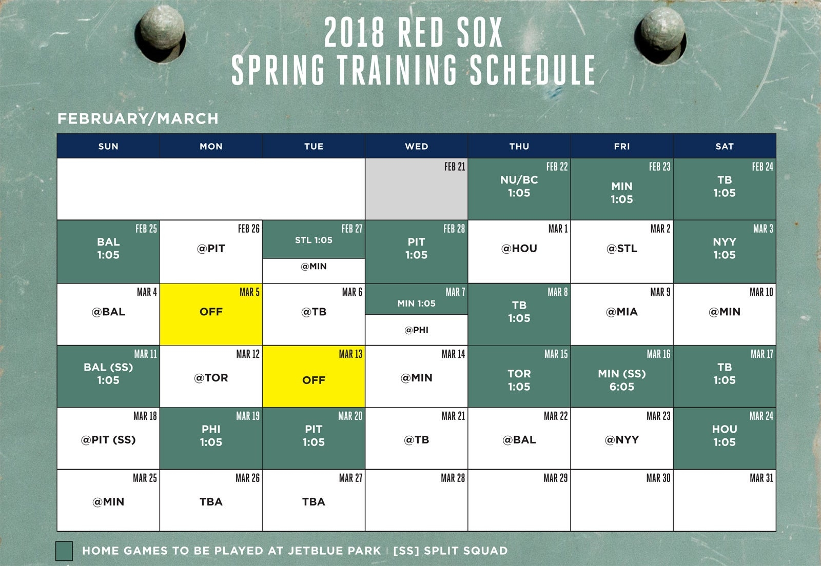 Red Sox Announce Spring Training Dates For 2018 Season
