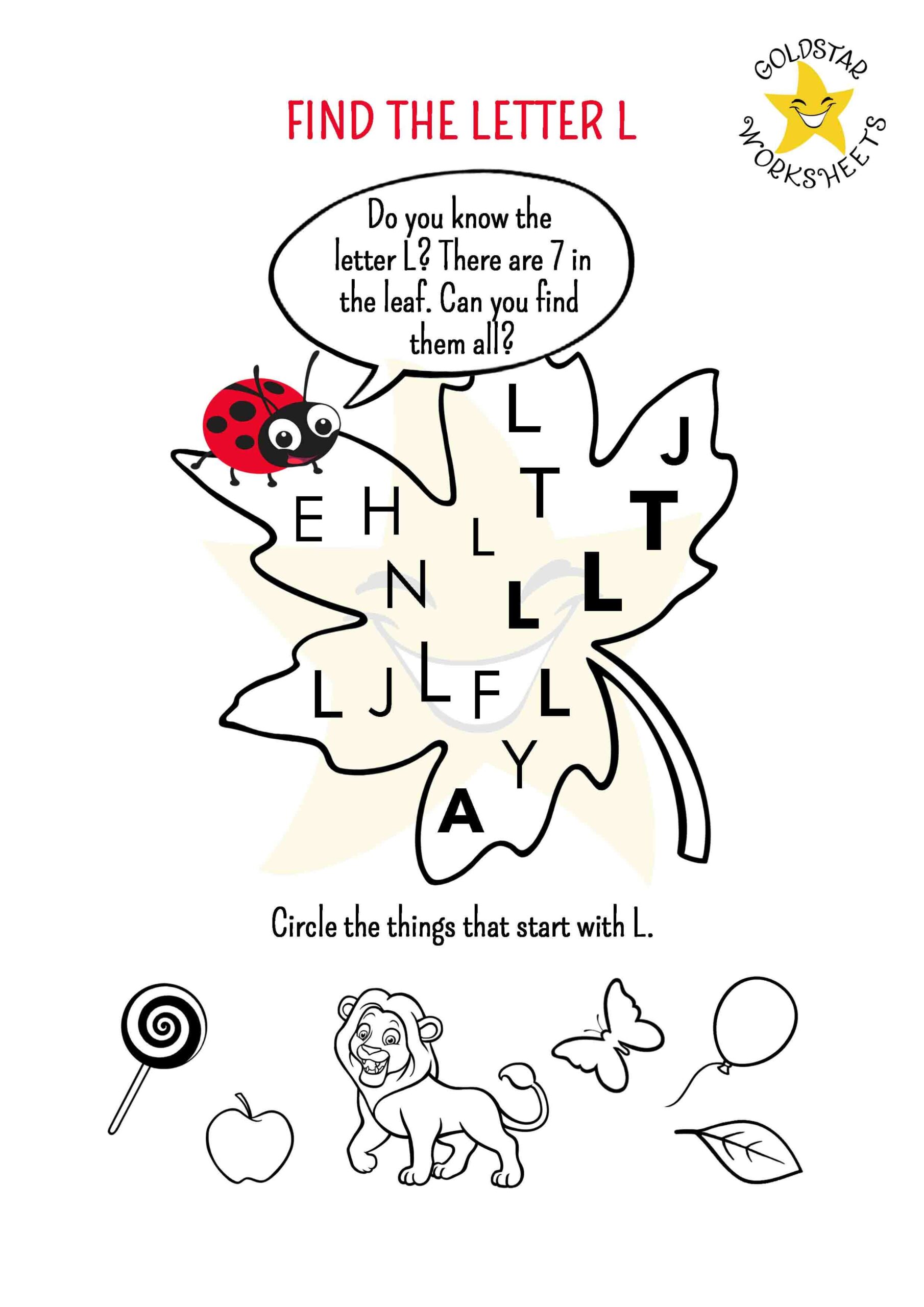 Refresh The Joy Of Learning With Our Find The Letter L Worksheet 