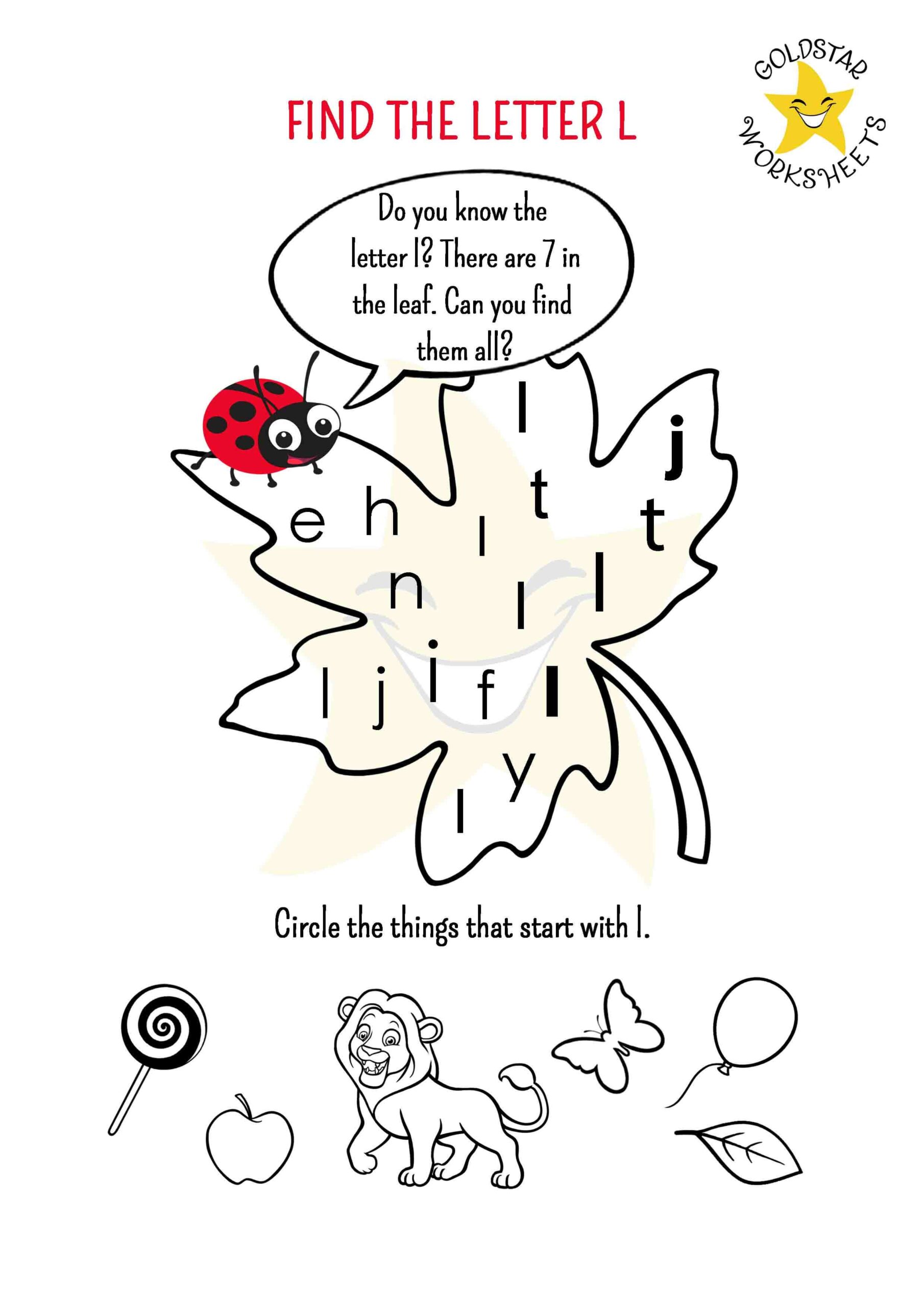 Refresh The Joy Of Learning With Our Find The Letter L Worksheet 