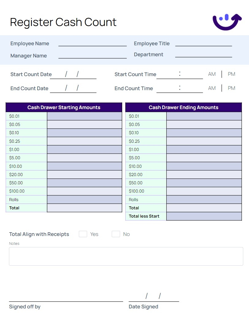Register Cash Count Sheet Xenia Templates Register Cash Count Sheet Xenia Templates