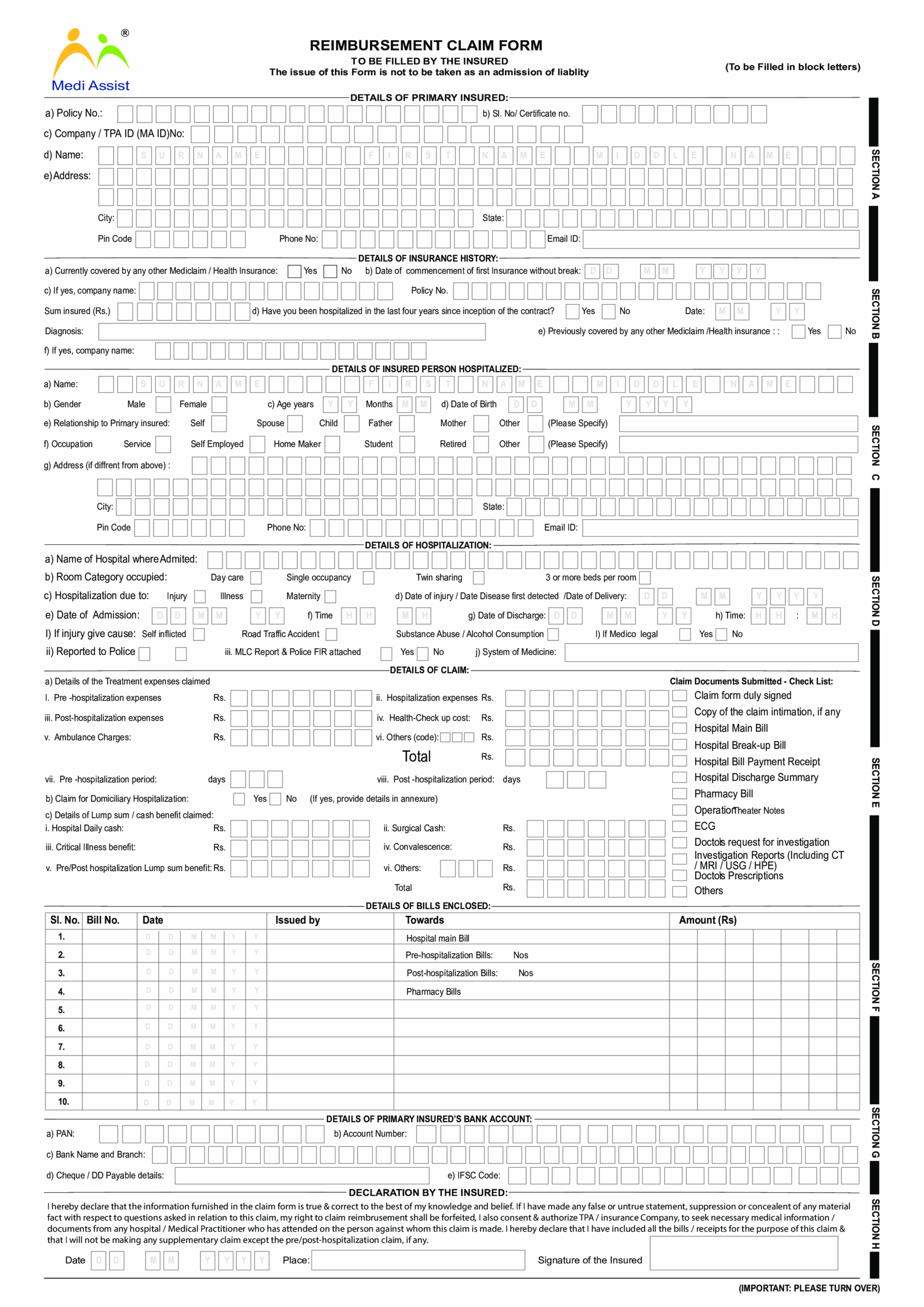 Reimbursement Claim Form Templates At Allbusinesstemplates