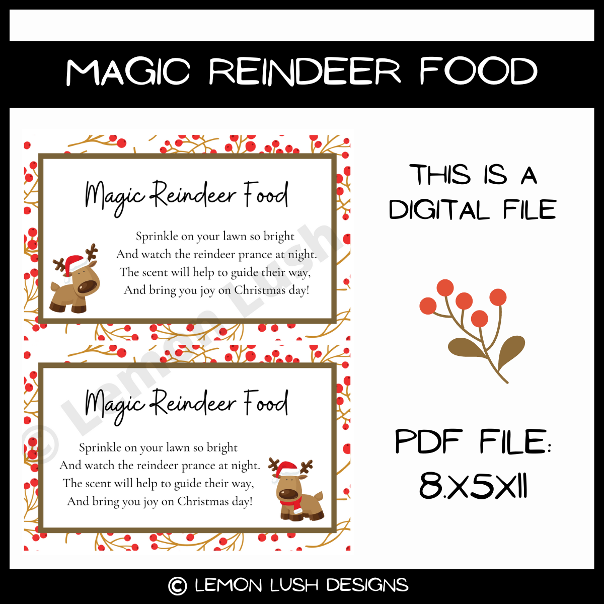 reindeer chow tag printable