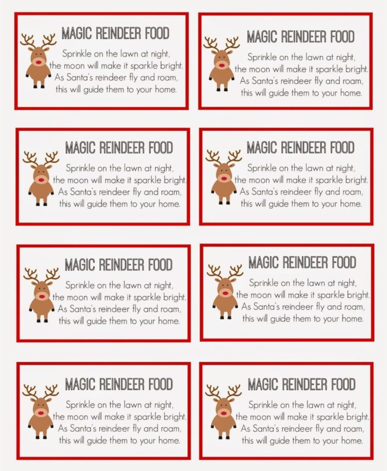 Reindeer Food Tags 10 Free PDF Printables Printablee