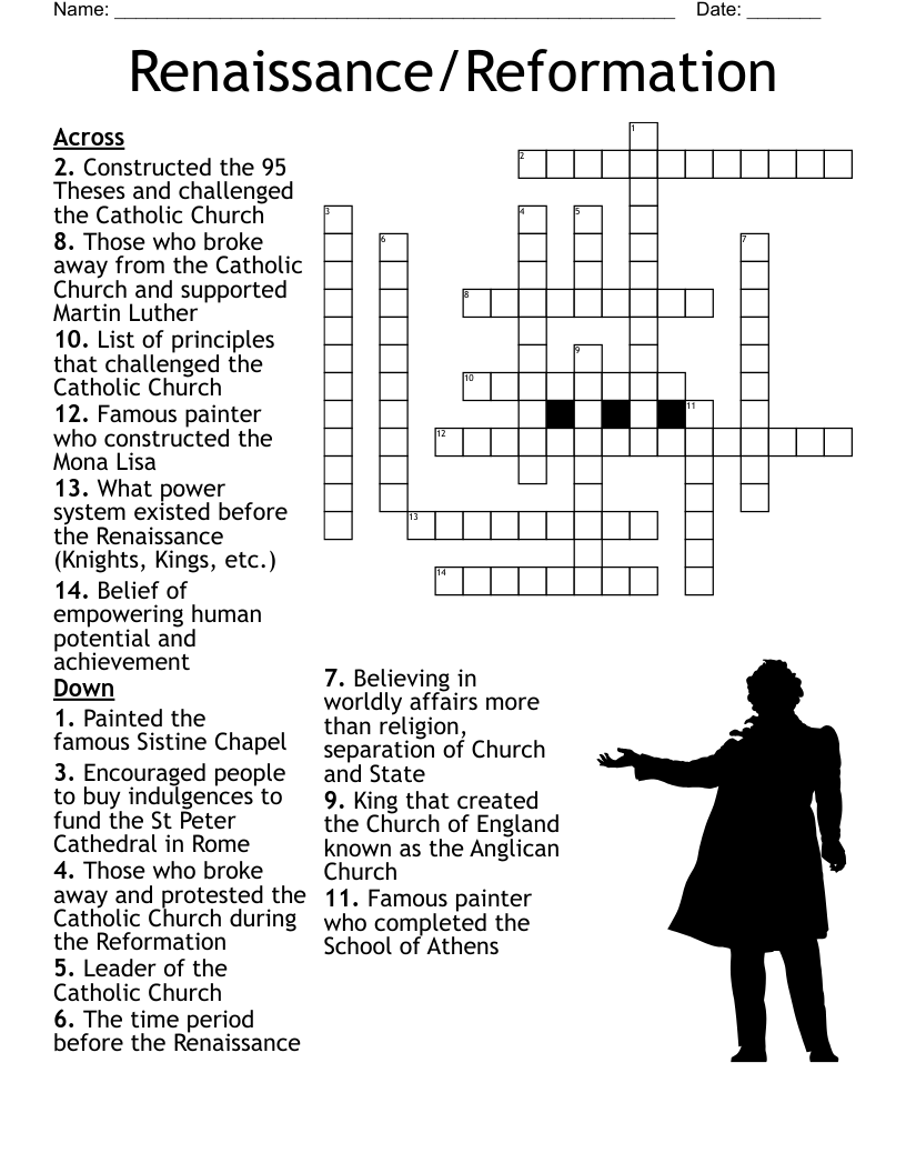 free printable crossword puzzles for the renaissance