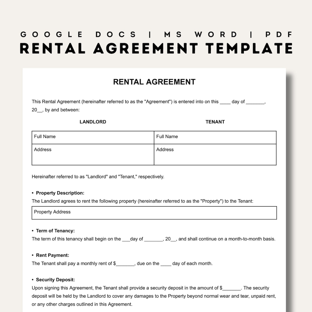free rental agreement printable