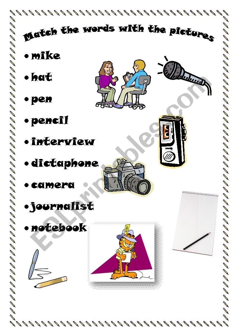 Reporter Journalist ESL Worksheet By KathrineNevill