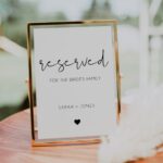 Reserved Wedding Table Signs Template Bride s Family Sign Reserved Table Wedding Sign Set Set Of Table Signs Minimalist Wedding SARAH Etsy