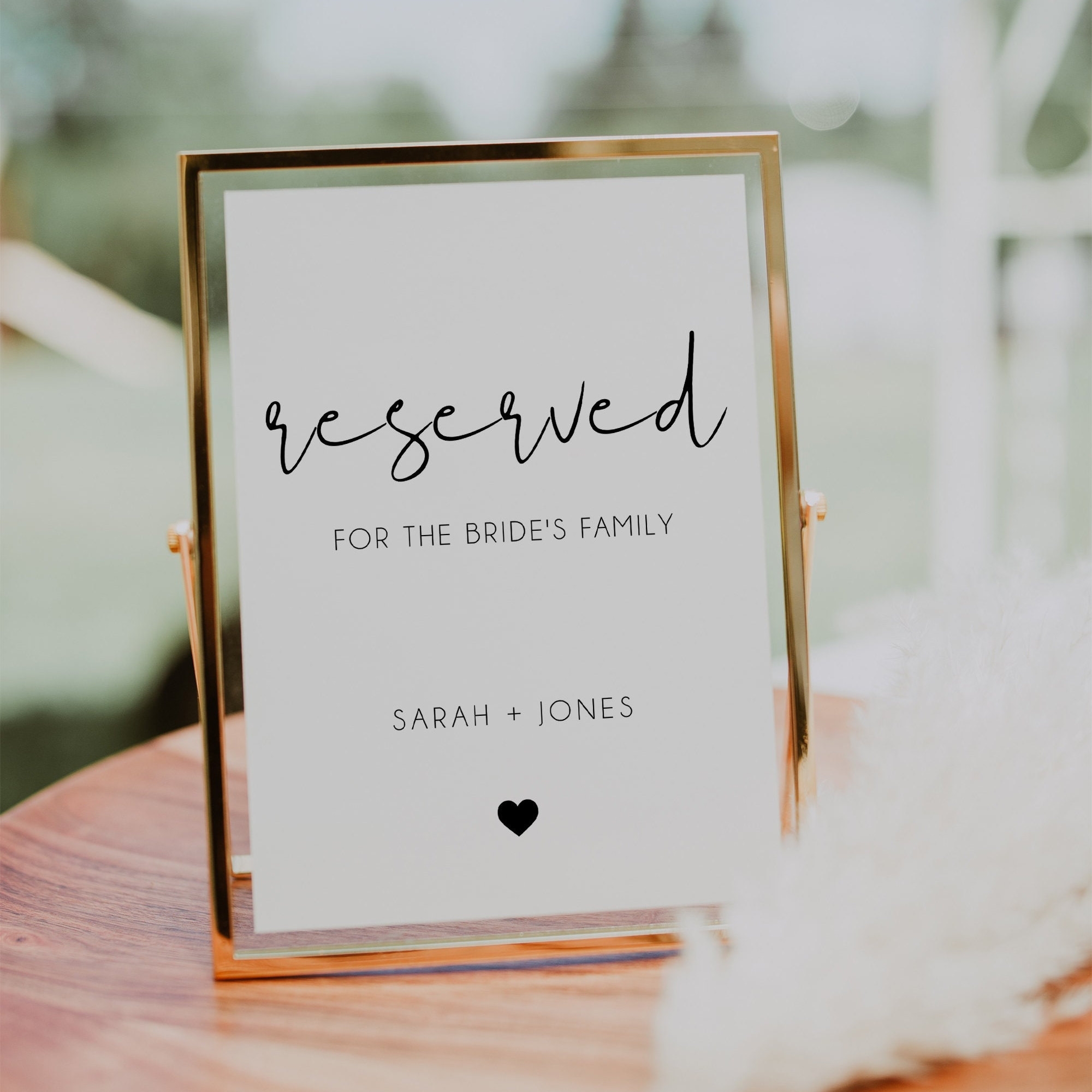Reserved Wedding Table Signs Template Bride s Family Sign Reserved Table Wedding Sign Set Set Of Table Signs Minimalist Wedding SARAH Etsy