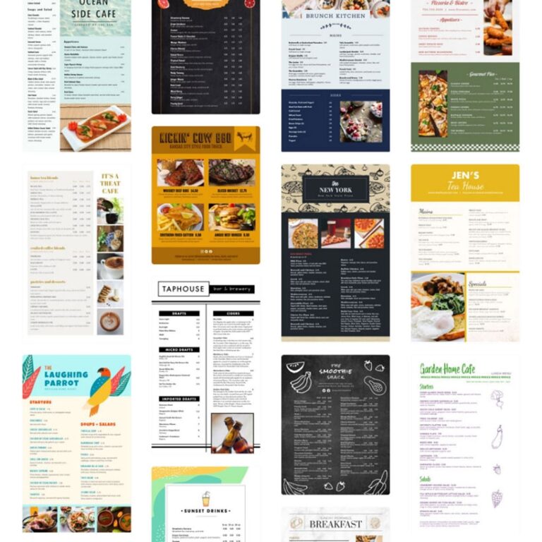 Restaurant Menu Maker Create Menus