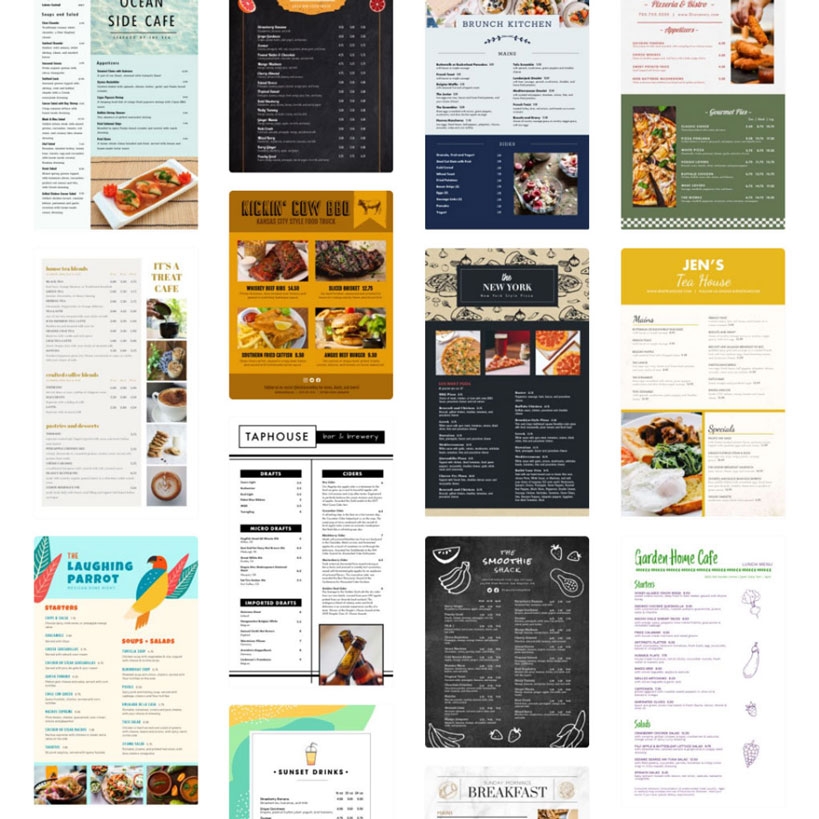Restaurant Menu Maker Create Menus