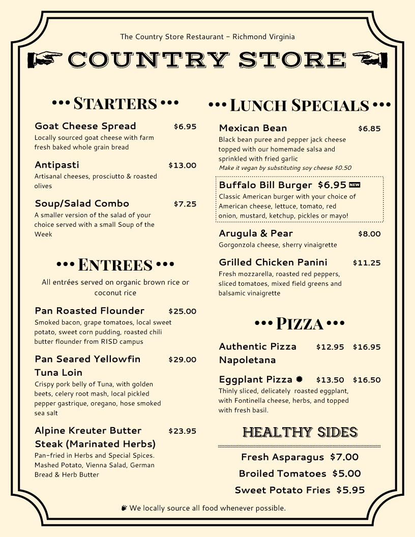 free printable restaurant menu templates