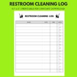 Restroom Cleaning Log 8 5