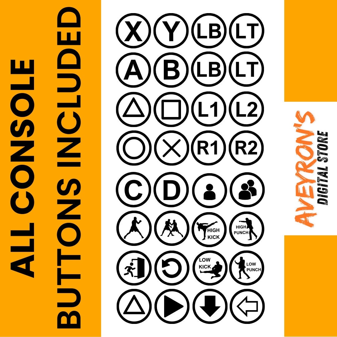 Retro Arcade Game Controller Button Labels Printable Set Of 70 Etsy