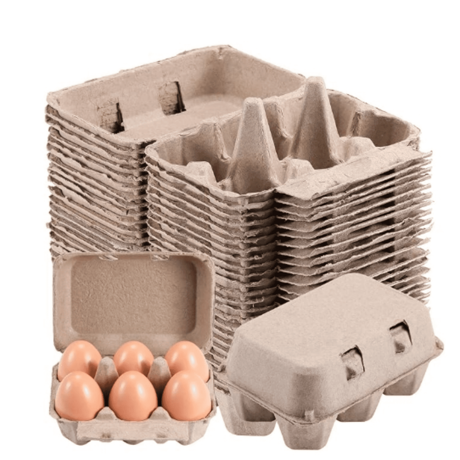 Reusable Egg Carton 25 Pcs Natural Egg Carton Paper Pulp Tray Cardboard Cartons Boxes Empty Chicken Bulk Packing Holder For Refrigerator Egg Container