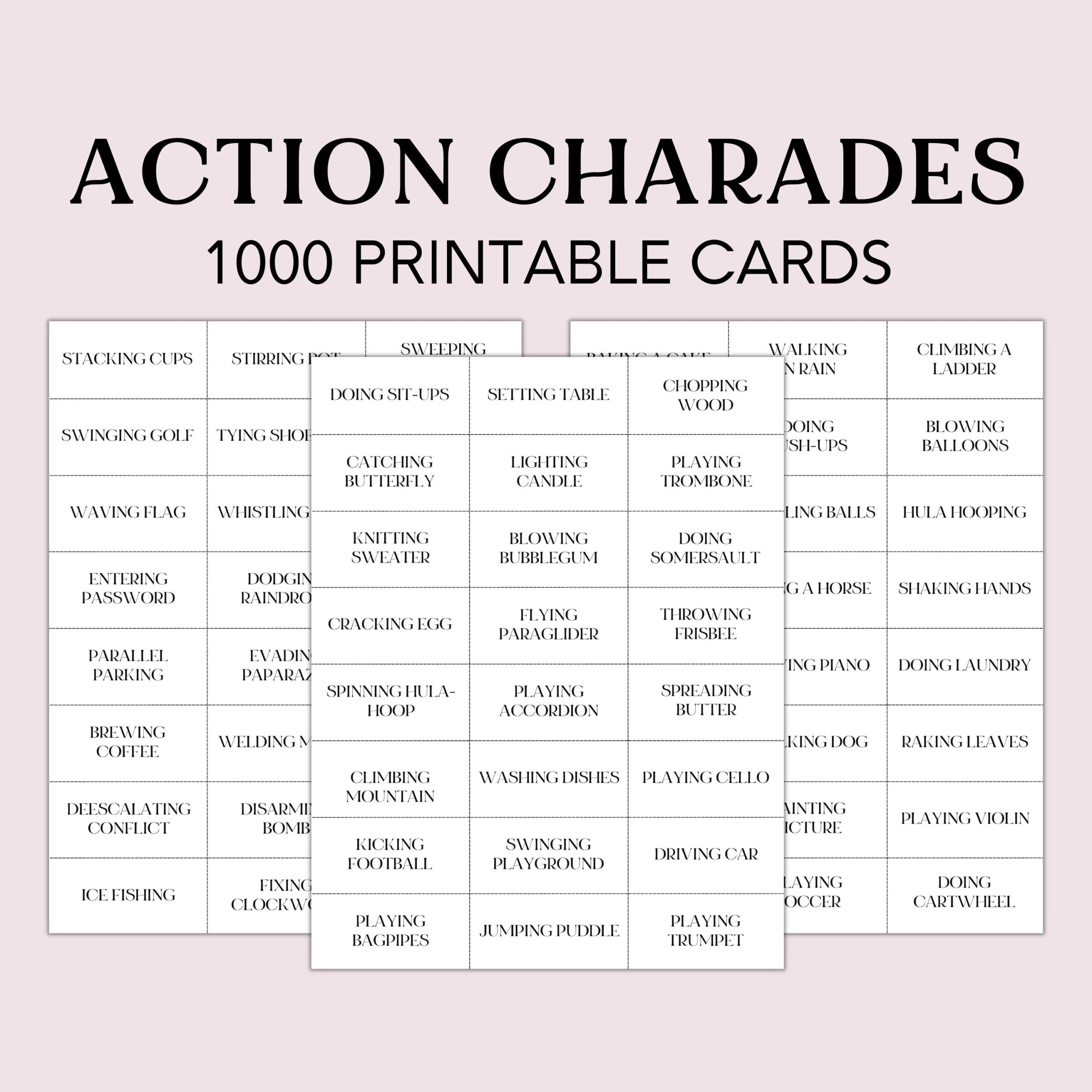Reverse Charades Etsy