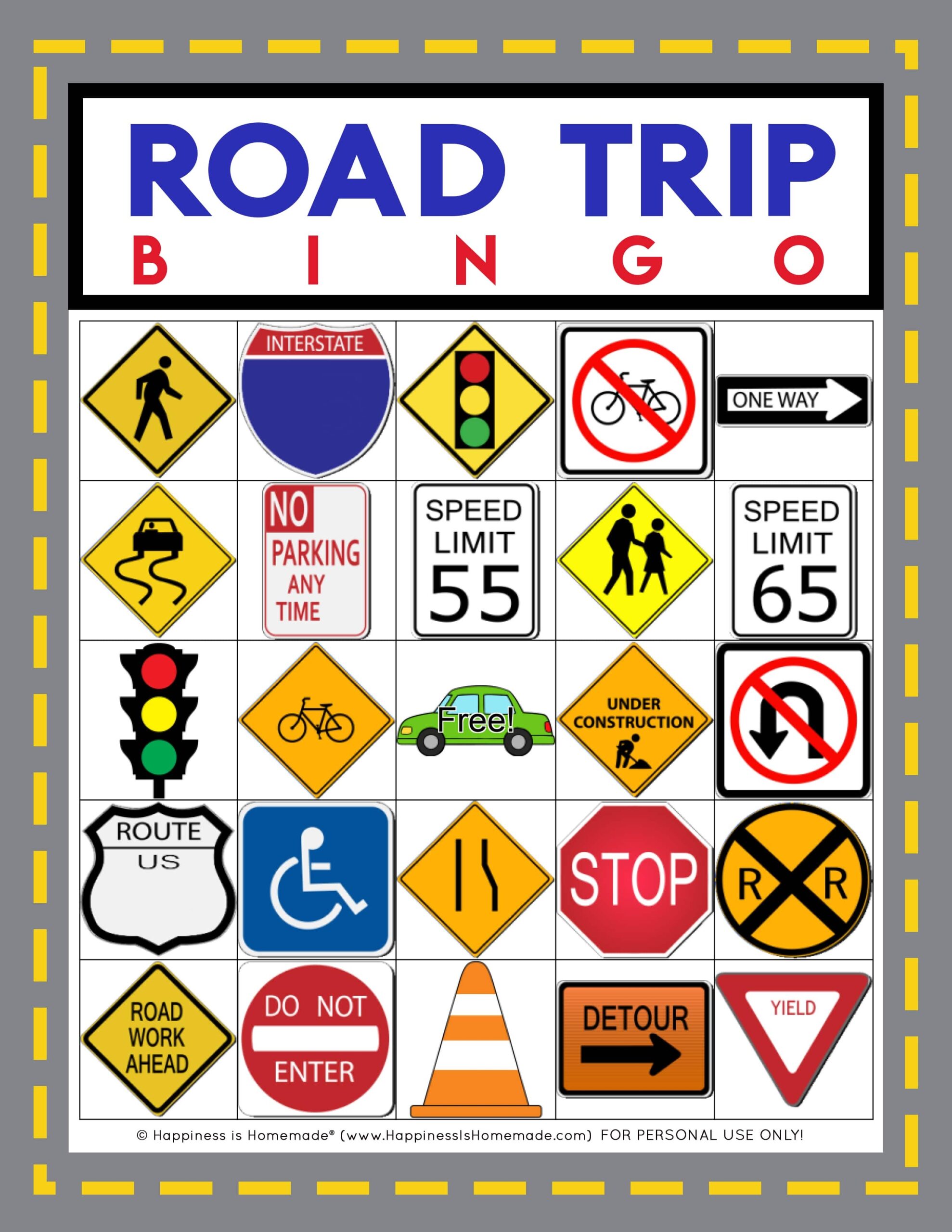 road trip activities printables