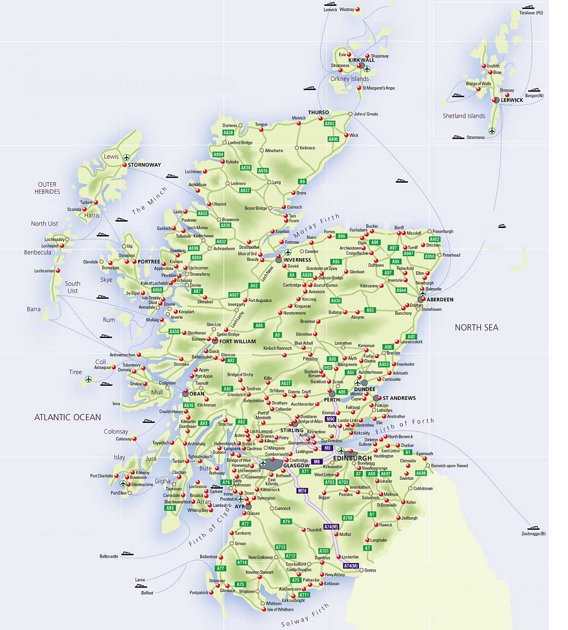 Roadmap Of Scotland Scotland Info Guide Roadmap Of Scotland Scotland Info Guide