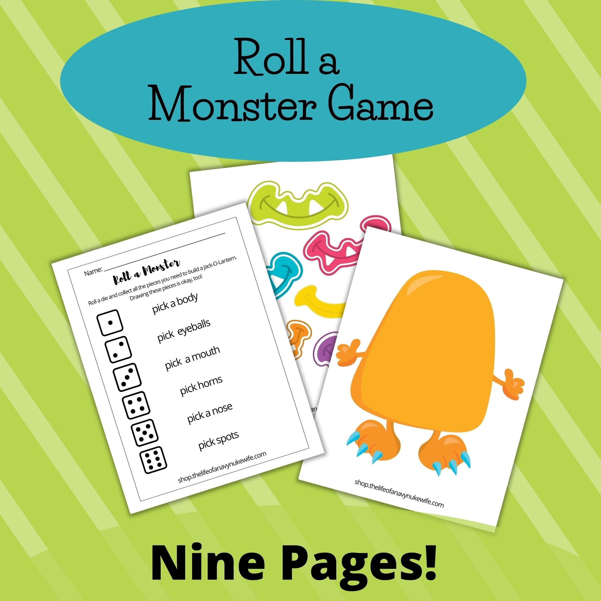 roll a monster game printable