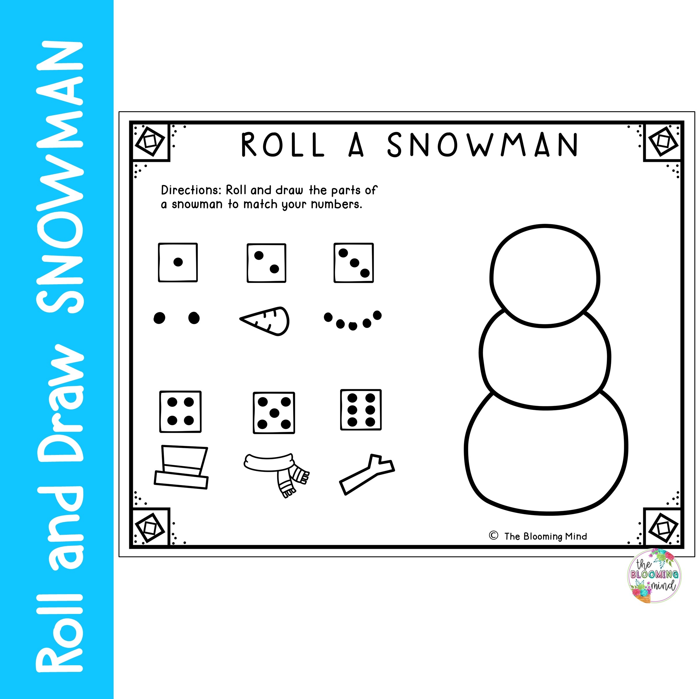 Roll A Snowman Winter Math Game