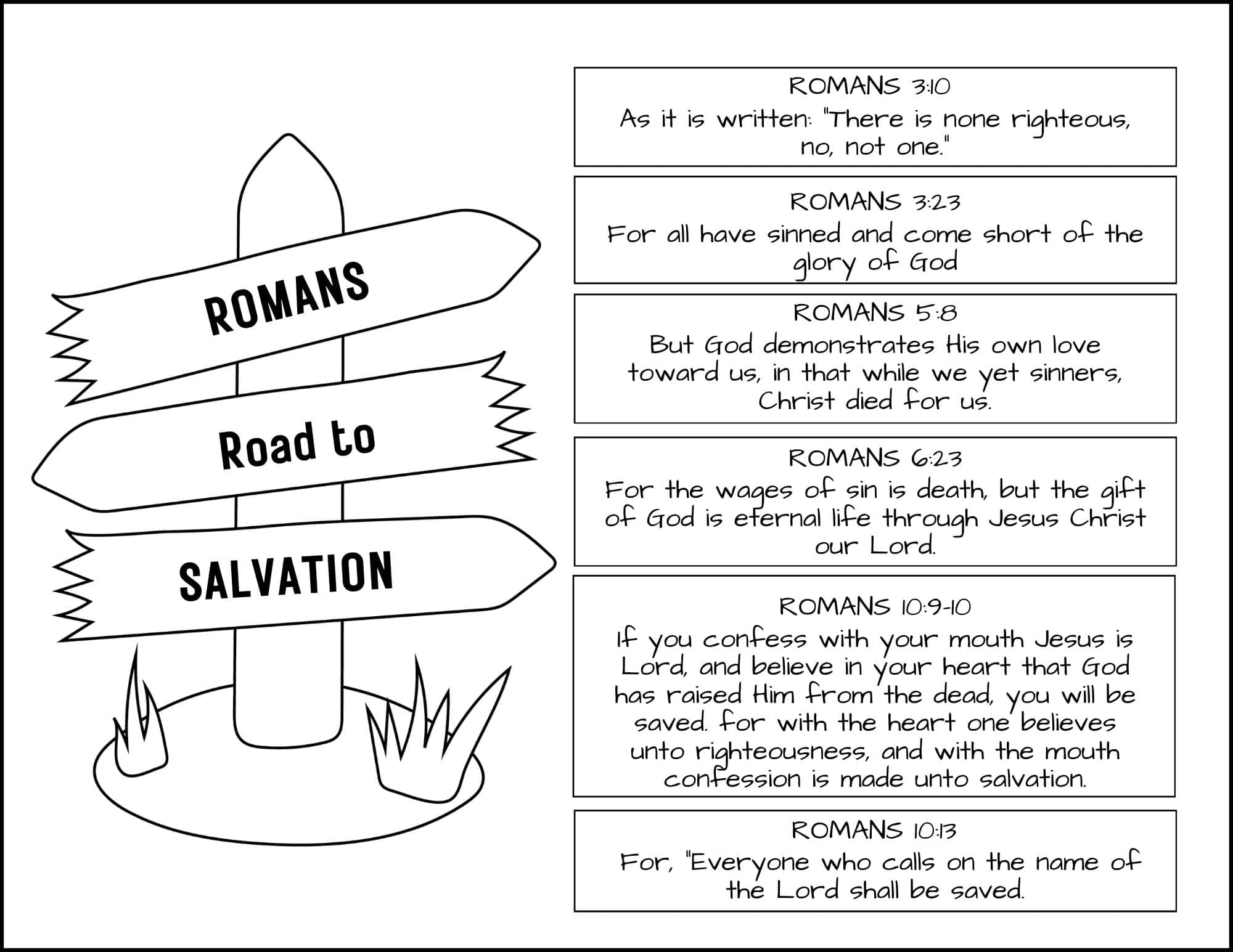 Romans Road To Salvation Kjv Printable Roman Road To Salvation 