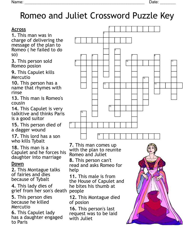Romeo And Juliet Worksheet WordMint