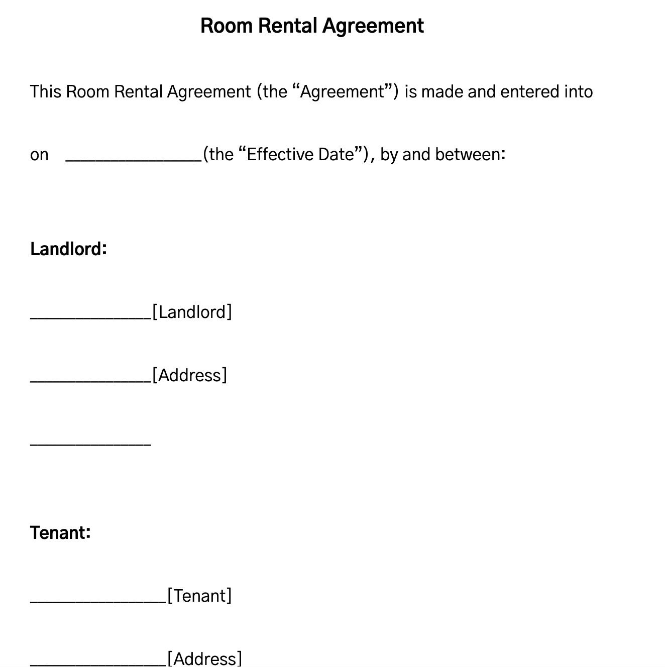 Room Rental Agreement Roommate Agreement printable Rental Worksheets Library