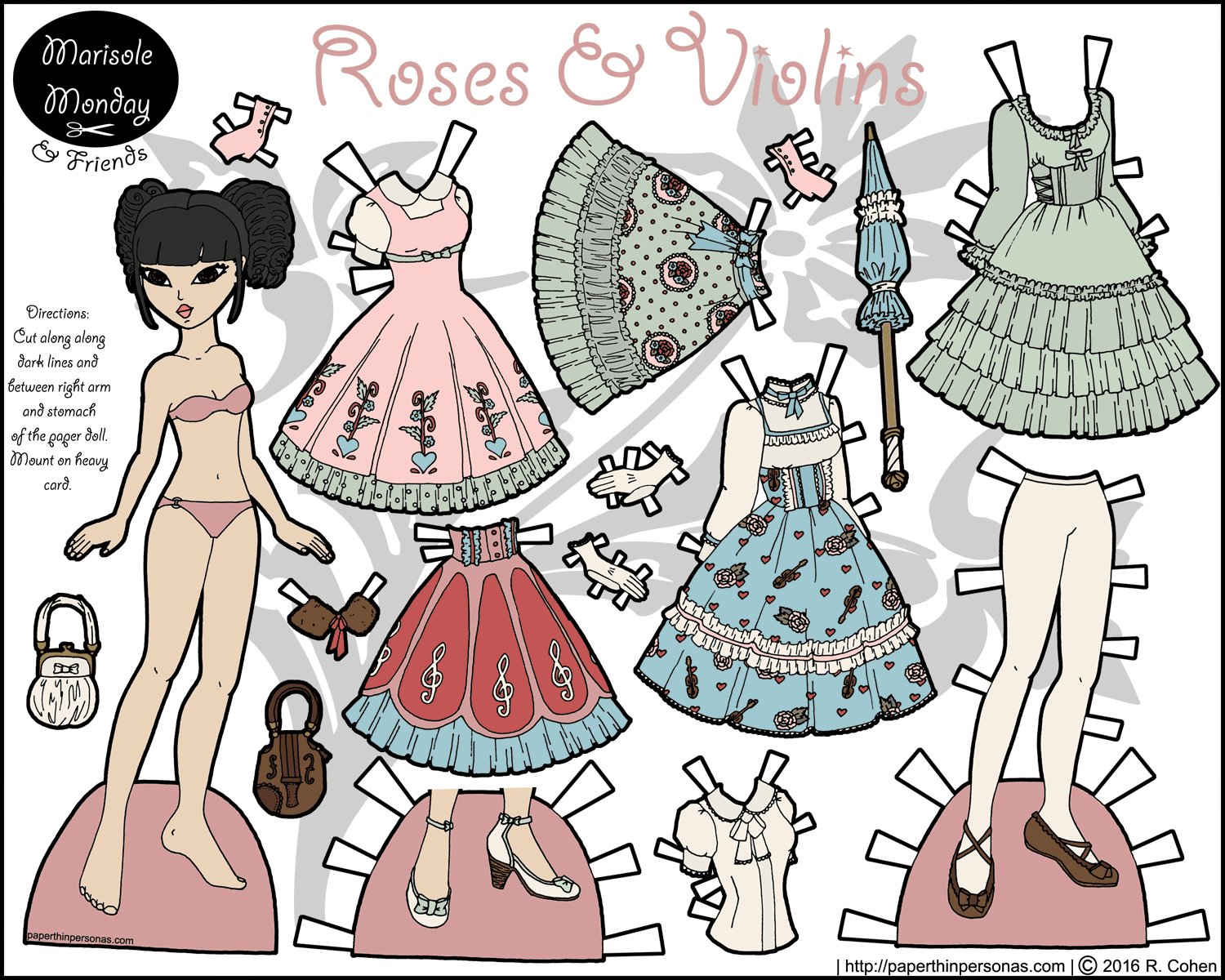 Roses U0026 Violins A Lolita Fashion Paper Doll Worksheets Library Roses U0026 Violins A Lolita Fashion Paper Doll Worksheets Library
