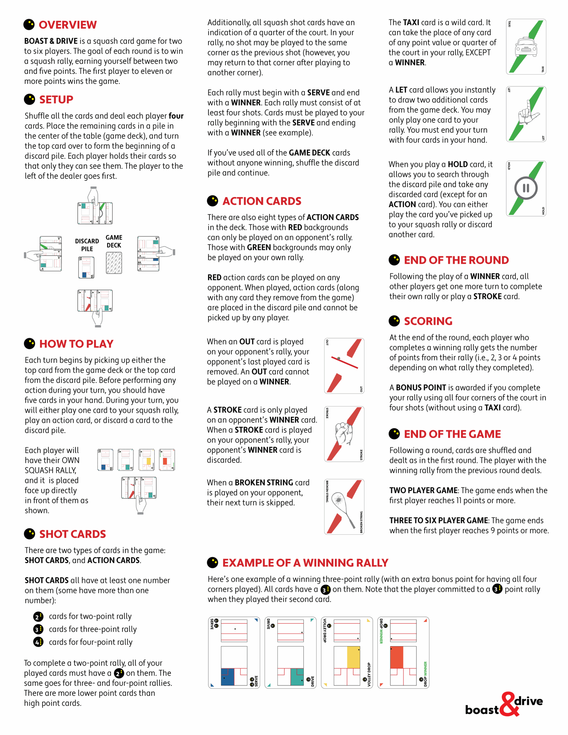 Rules Boast U0026 Drive A Squash Card Game Rules Boast U0026 Drive A Squash Card Game