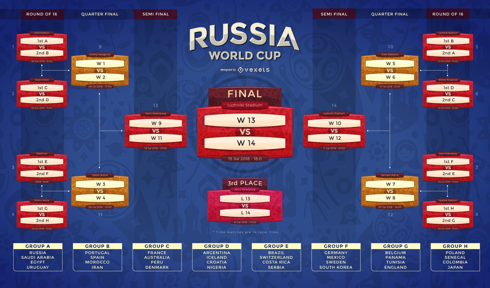 Russia 2018 FIFA World Cup Design Vector Download