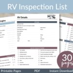 RV Printable Inspection Checklists RV Planning RV Purchase List Motorhome Inspection List Travel Trailer Inspection Towable List Etsy