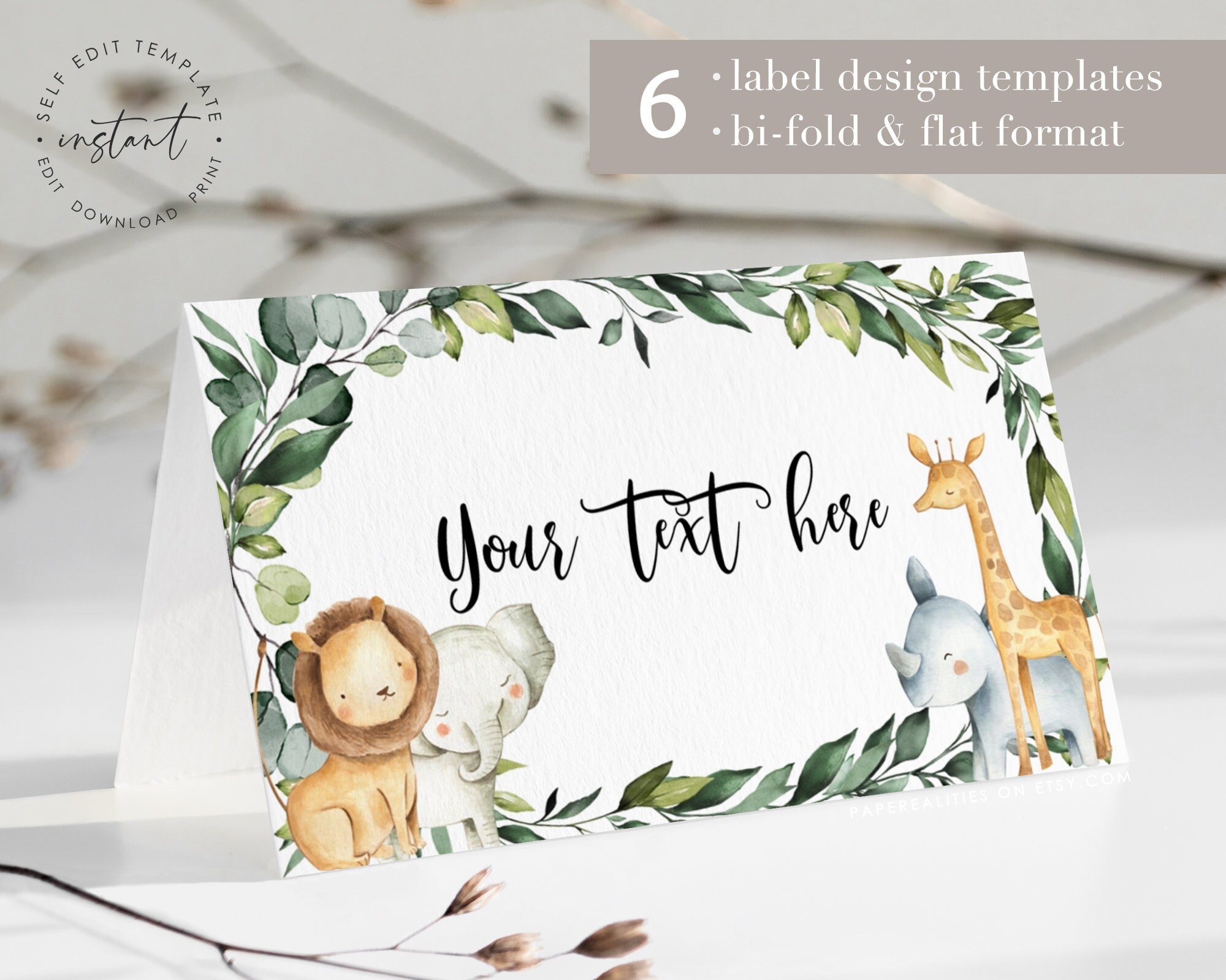 jungle safari food labels free printable