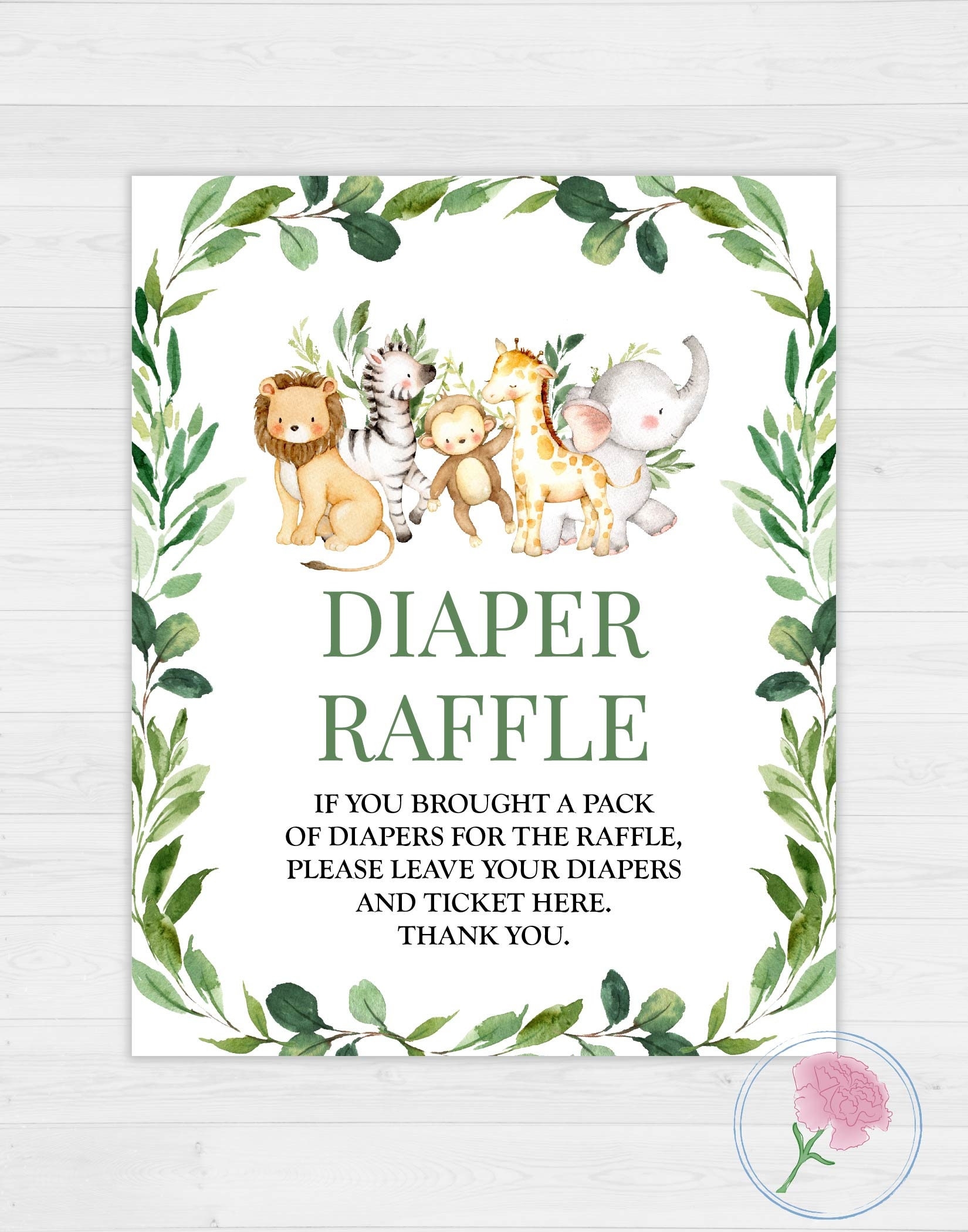 free printable diaper raffle sign