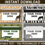 Safari Party Food Labels Template