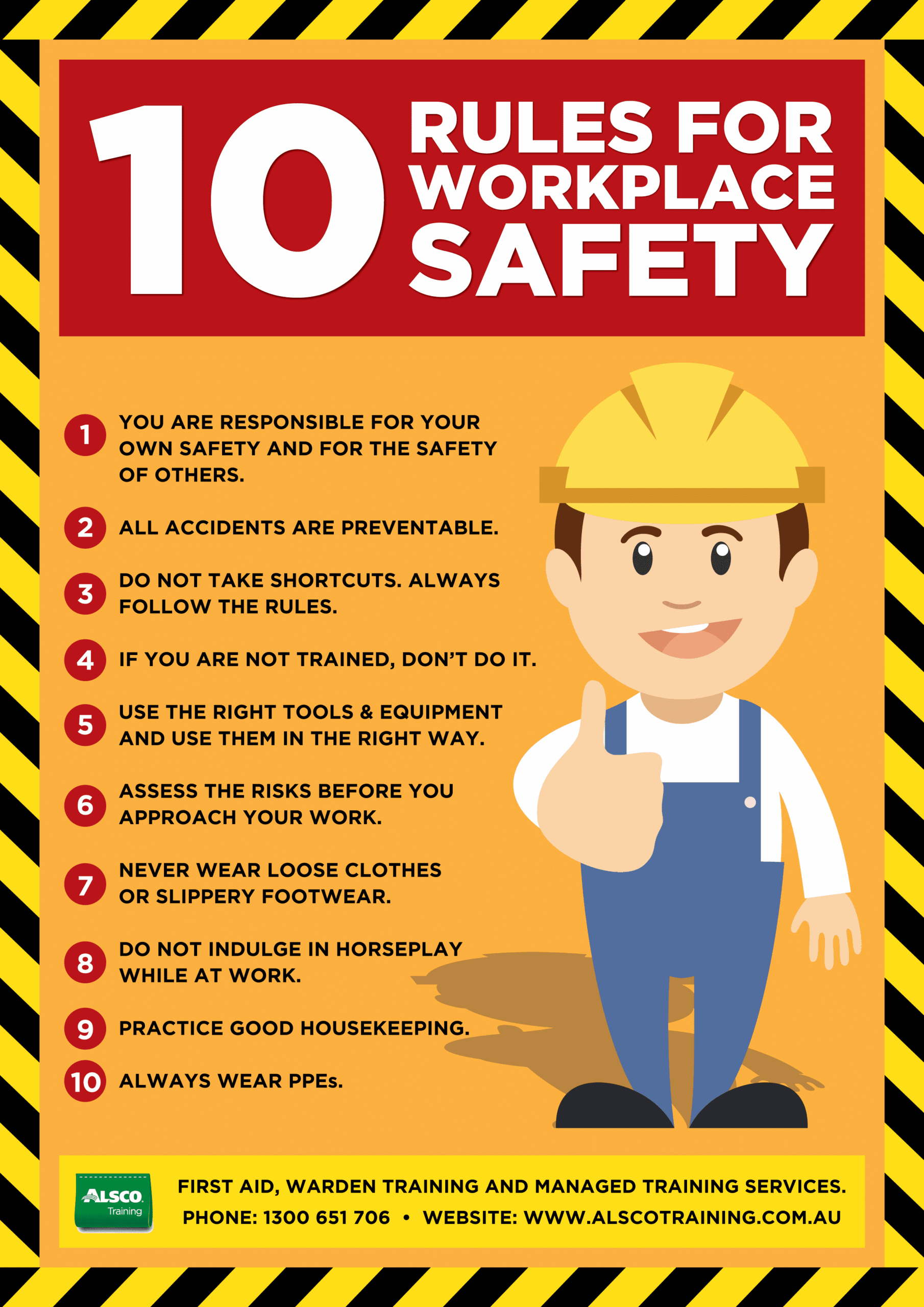 Safety Guide Posters Tips And Procedures Alsco Training Worksheets Library