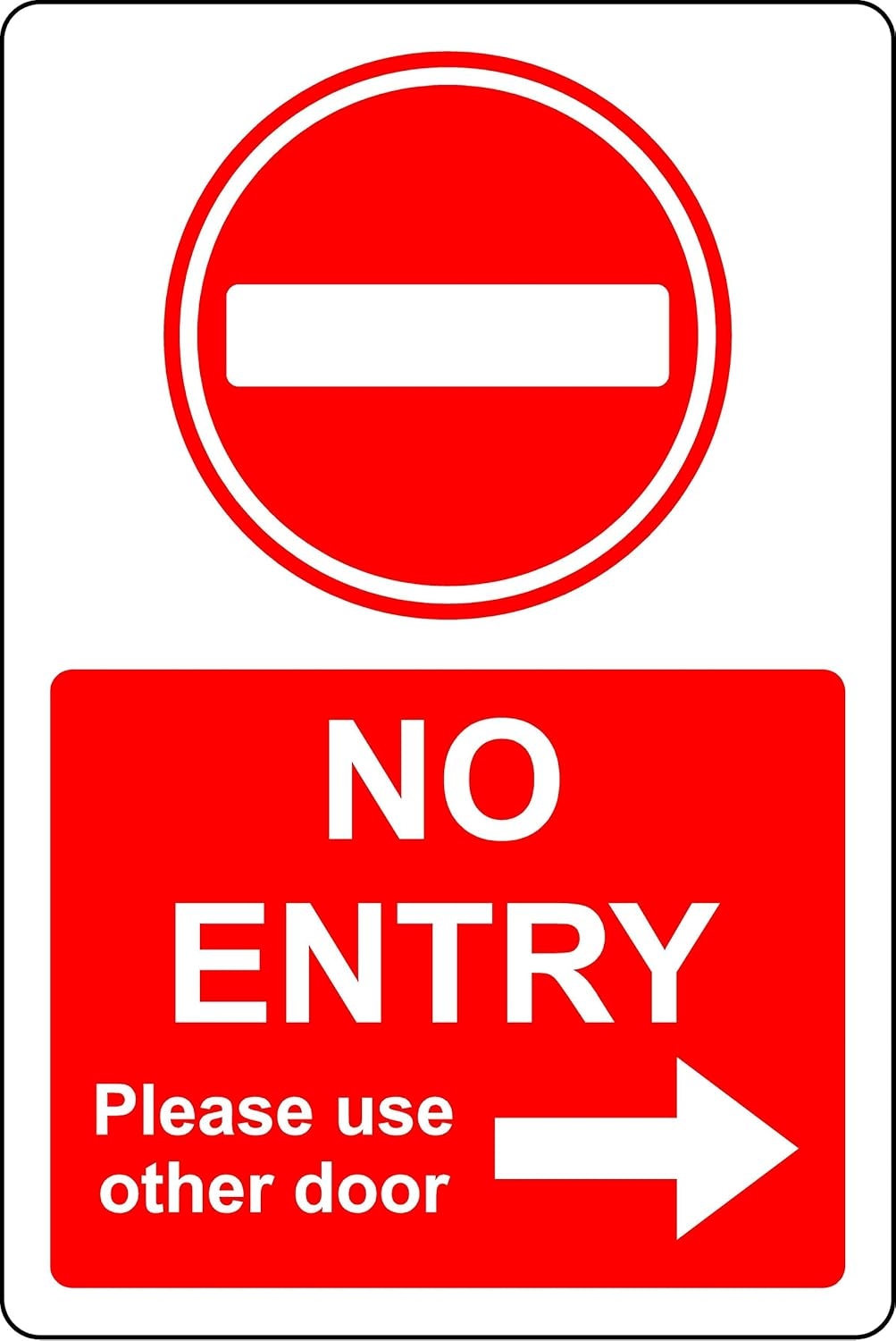 Safety Sign No Entry Please Use Other Door 400mm X 300mm