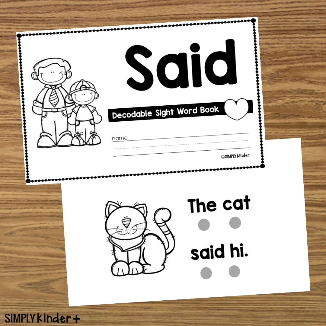 free printable sight word books