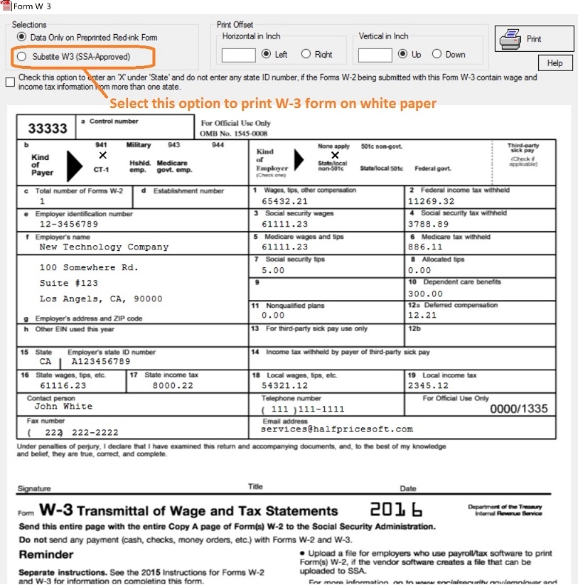 Sample W3 Tax Forms Sample W3 Tax Forms