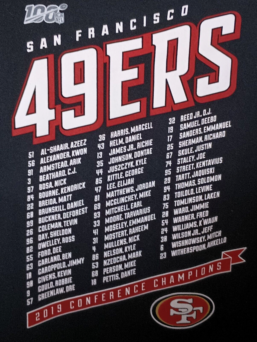 San Francisco 49ers 2019 NFL Conference Champions Men s Black T Shirt Size L