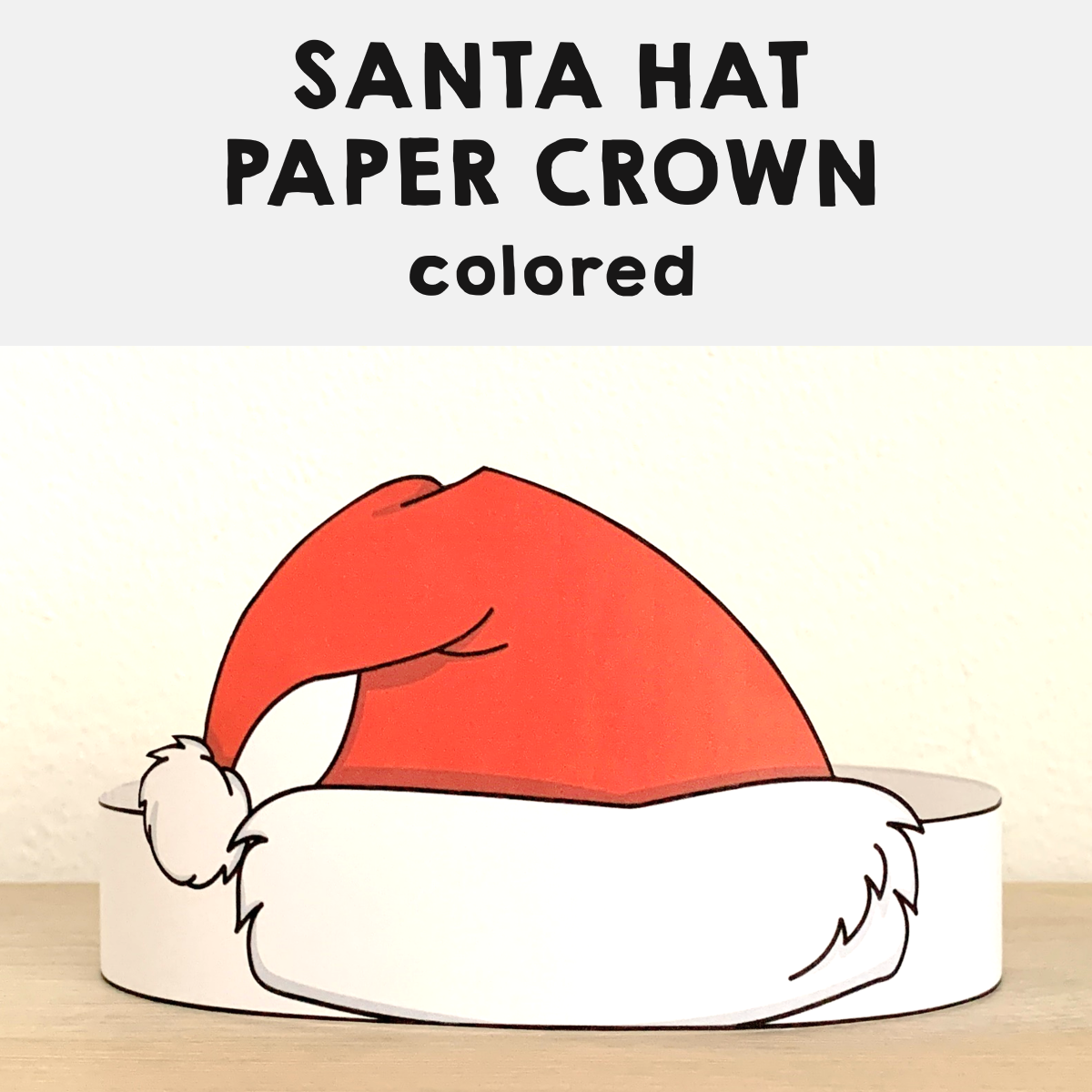 Santa Claus Paper Hat Printable Costume Craft Winter Christmas Activity Made By Teachers